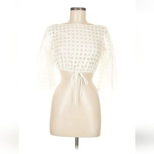 Milly White Sheer Crop Top